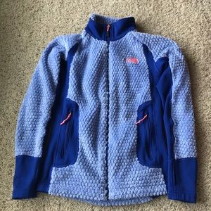 The North Face blue fleece jacket women’s XS